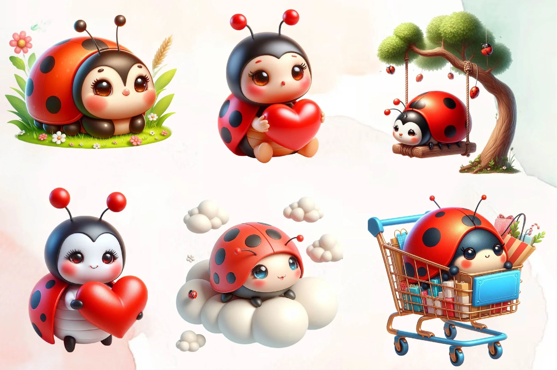 Cute Ladybug Clipart Bundle 1 - CraftNest - Digital Crafting and Art