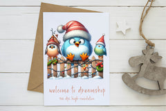Christmas Bird On Fence Clipart Bundle - CraftNest - Digital Crafting and Art
