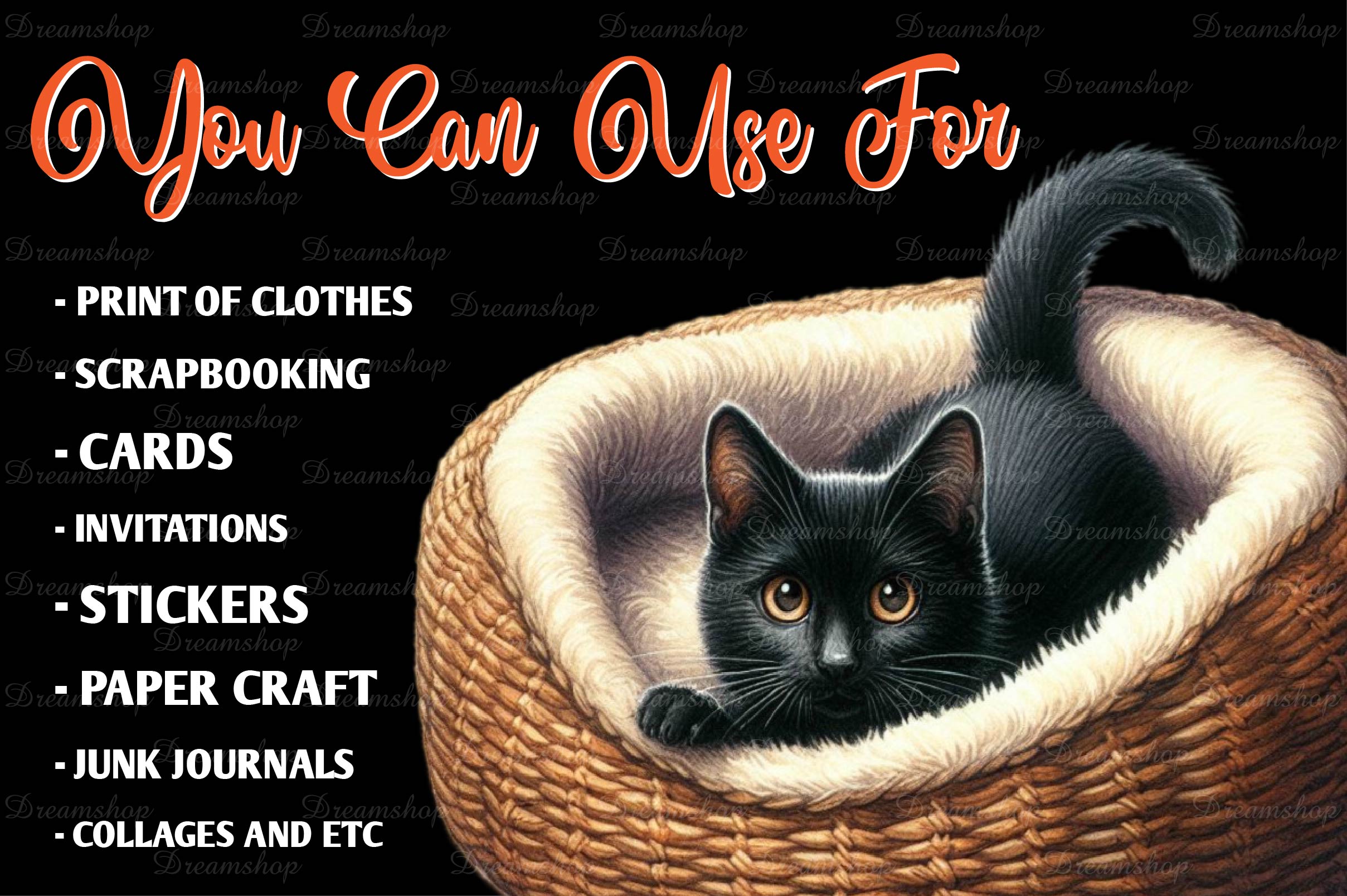 Quirky Funny Black Cat Clipart Bundle 1 - CraftNest - Digital Crafting and Art