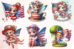 Patriotic Little Girl Clipart Bundle - CraftNest - Digital Crafting and Art