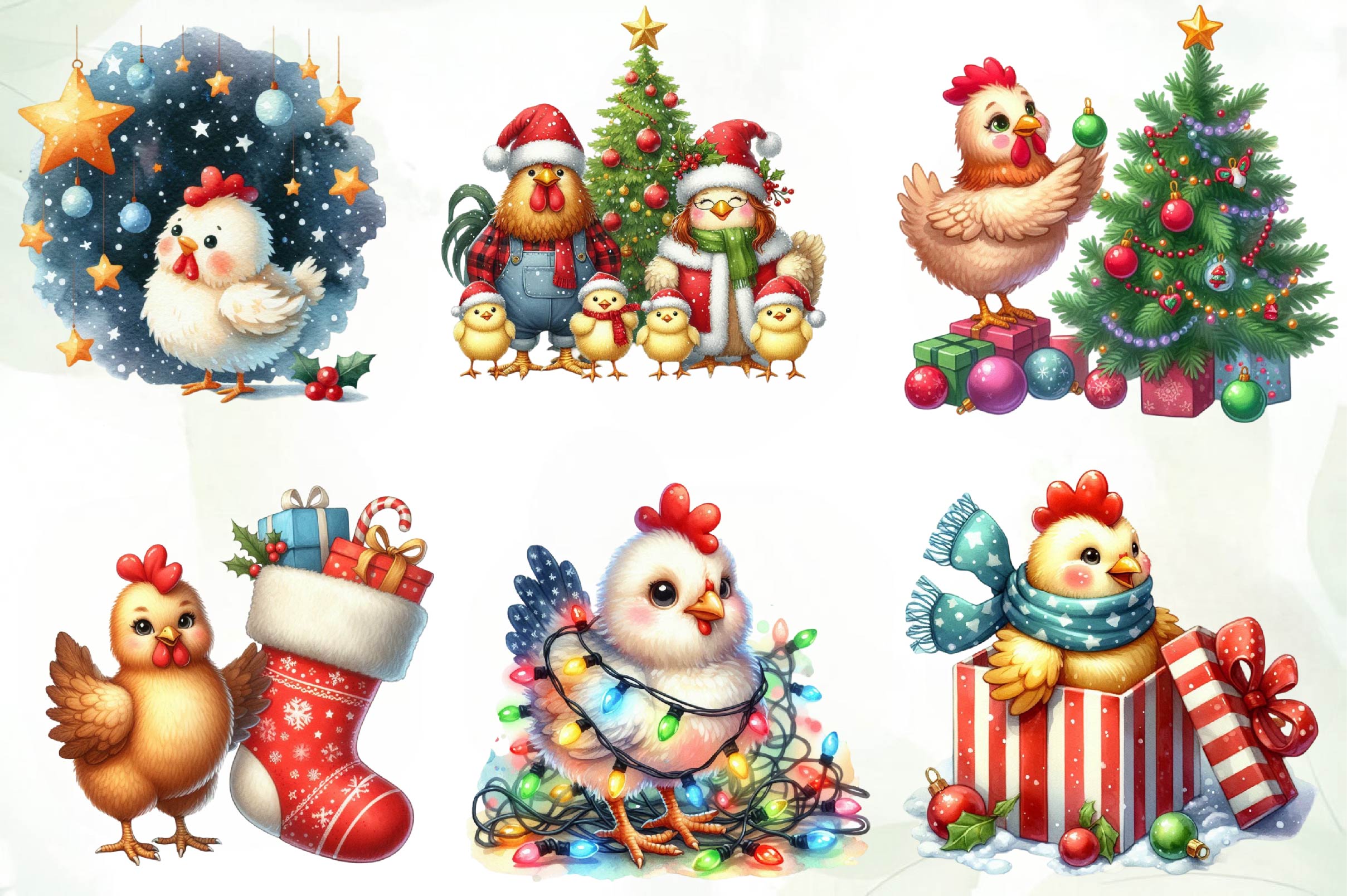 Christmas Chicken Clipart Bundle - CraftNest - Digital Crafting and Art