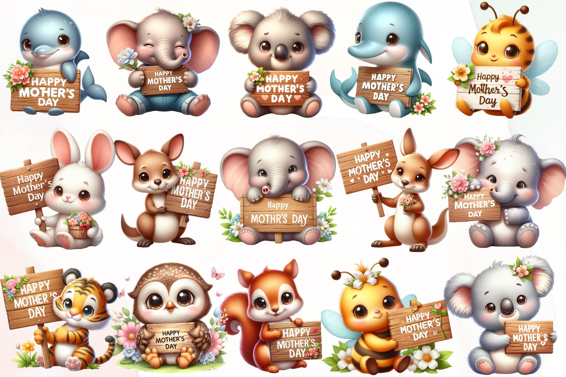 Mothers Day Happy Mothers Day Clipart Bundle - CraftNest - Digital Crafting and Art