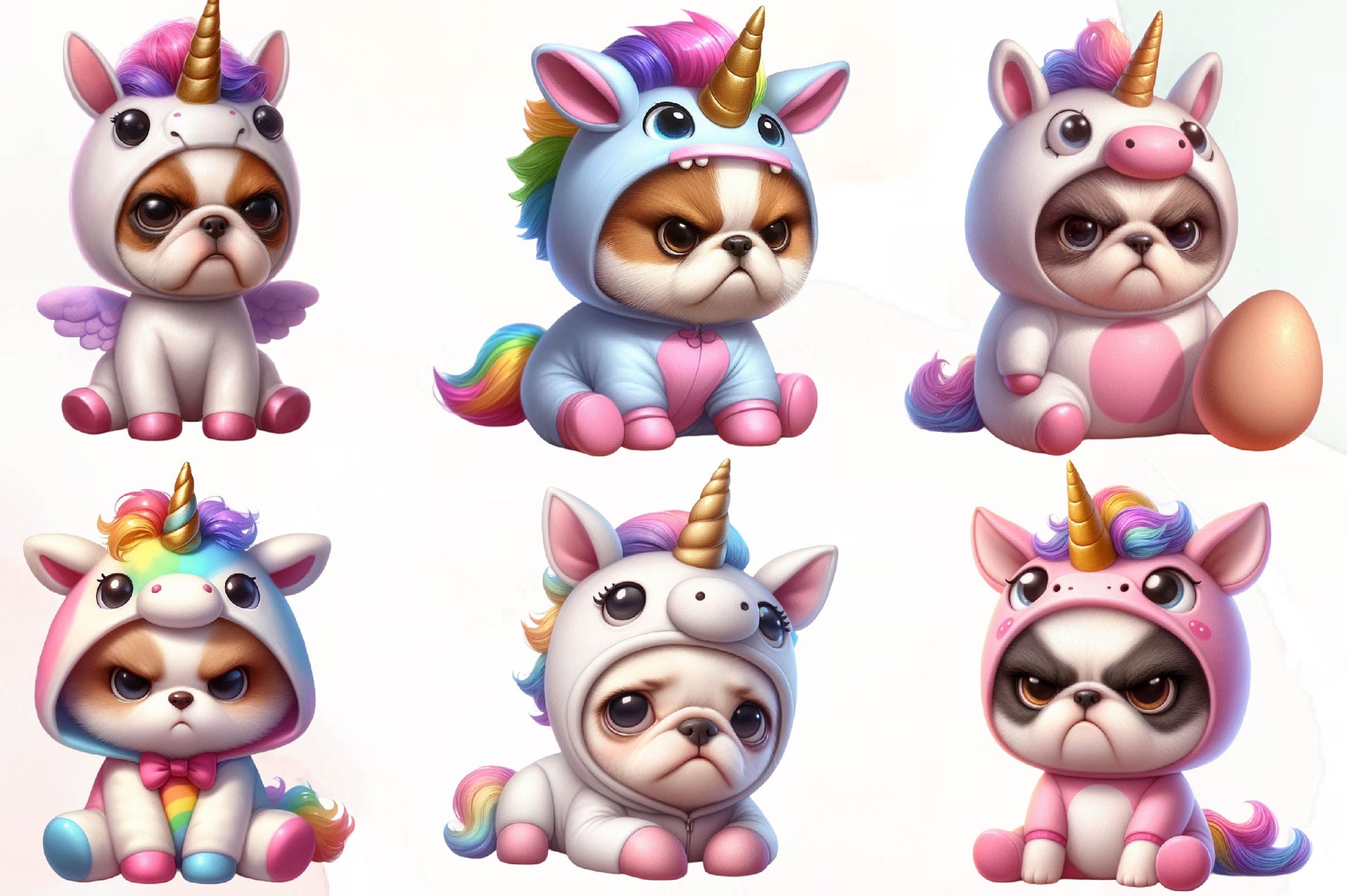 Unicorn Costume For Dogs Clipart Bundle - CraftNest - Digital Crafting and Art