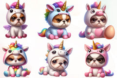 Unicorn Costume For Dogs Clipart Bundle - CraftNest - Digital Crafting and Art
