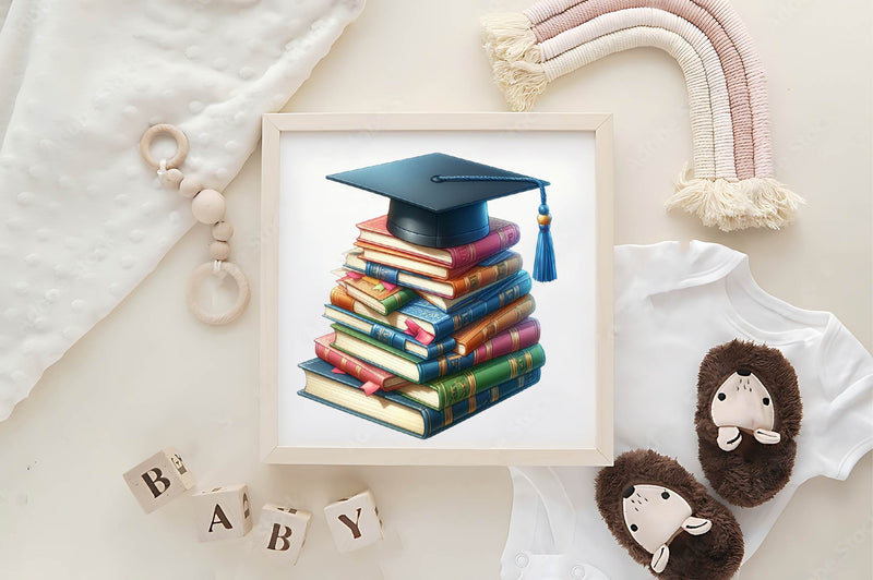 Graduation With Books Clipart Bundle - CraftNest - Digital Crafting and Art