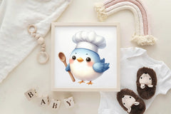 Cute Chef Birds Clipart Bundle - CraftNest - Digital Crafting and Art