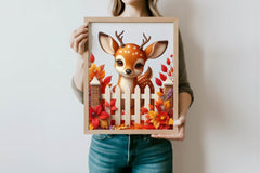 Autumn Cute Deer Clipart Bundle - CraftNest - Digital Crafting and Art