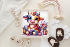 Adorable Baby Cowboy Cow Clipart Bundle - CraftNest - Digital Crafting and Art