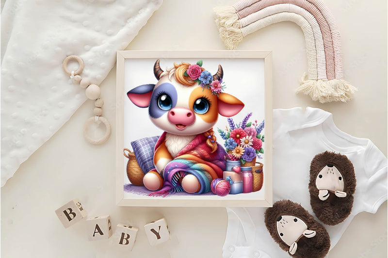 Adorable Baby Cowboy Cow Clipart Bundle - CraftNest - Digital Crafting and Art