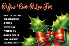 Christmas Holly Clipart Bundle - CraftNest - Digital Crafting and Art