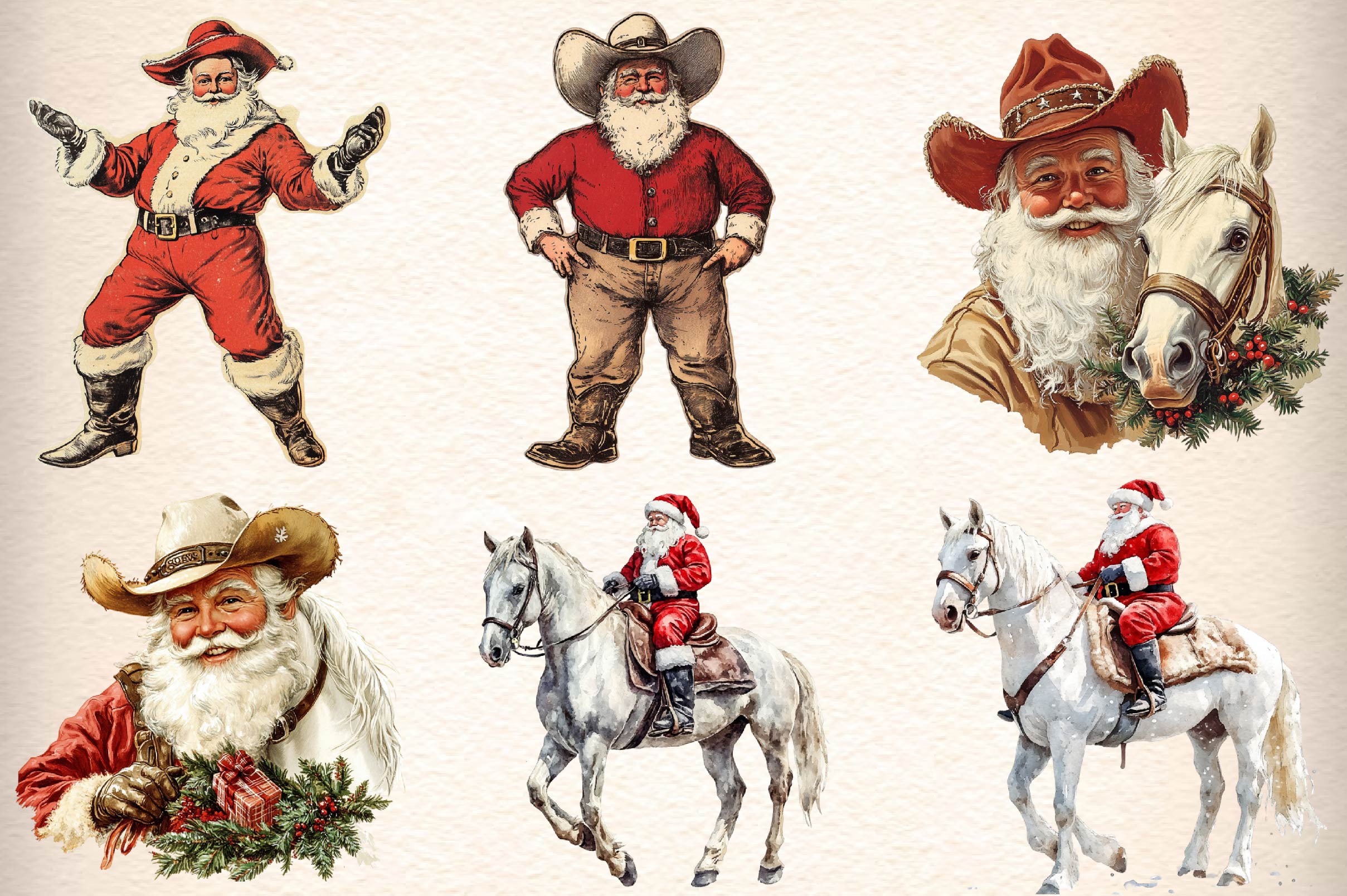 Western Christmas Clipart Bundle 1 - CraftNest - Digital Crafting and Art