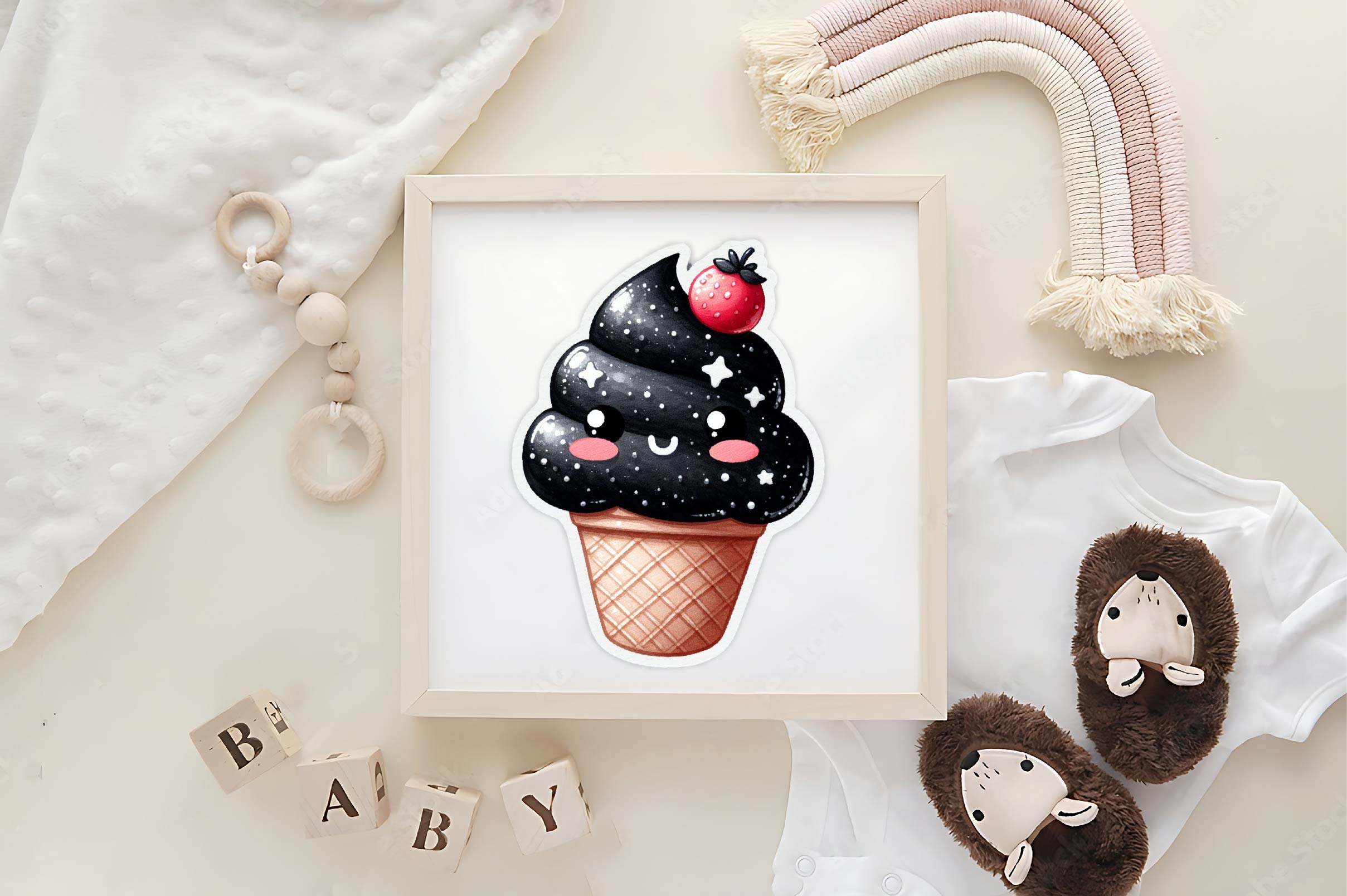 Cute Ice Cream Stickers - CraftNest - Digital Crafting and Art