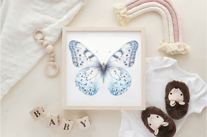 White Butterfly Floral Clipart Bundle - CraftNest - Digital Crafting and Art