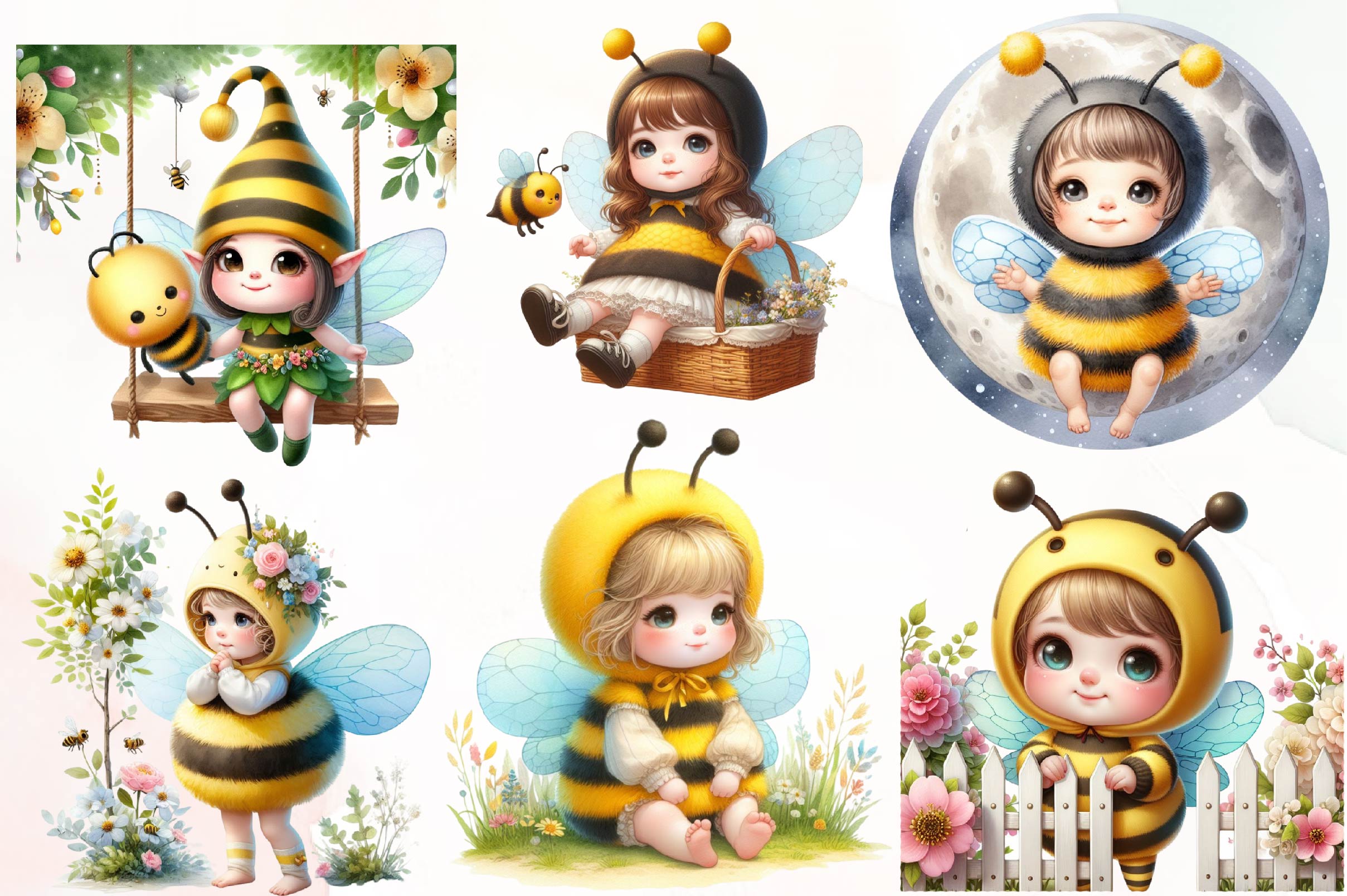 Elf Bee Bee Elves Clipart Bundle - CraftNest - Digital Crafting and Art