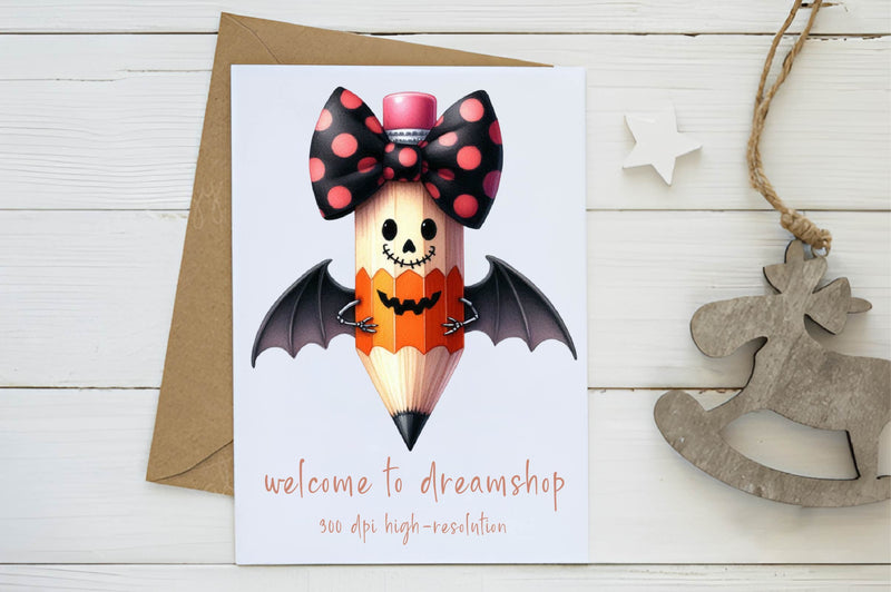 Halloween Teacher Pencil Clipart Bundle - CraftNest - Digital Crafting and Art