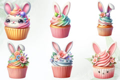 Easter Bunny Cupcake Clipart Bundle - CraftNest - Digital Crafting and Art