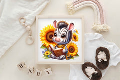 Sunflower Zebra Clipart Bundle - CraftNest - Digital Crafting and Art