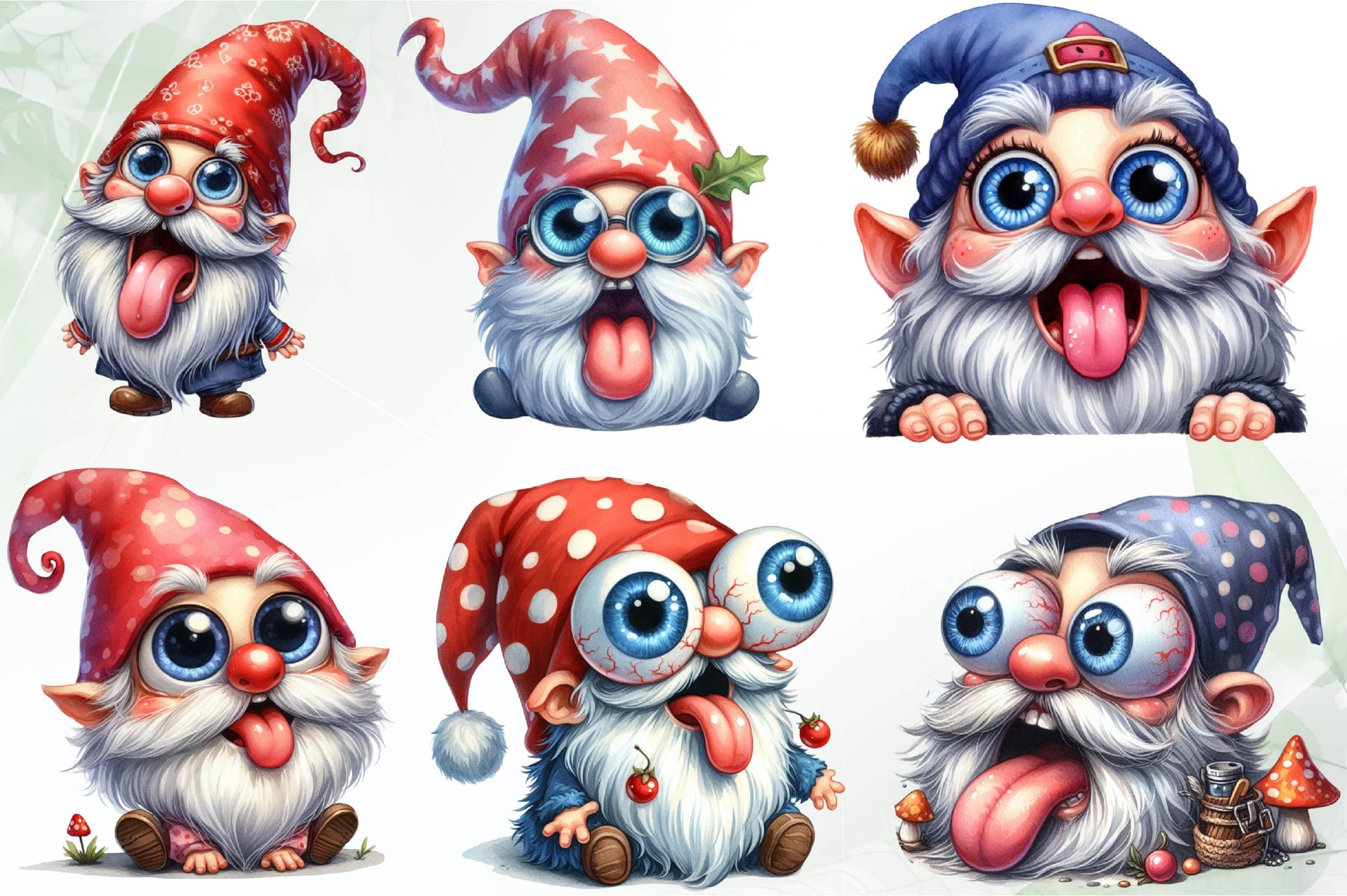 Crazy Funny Gnomes Clipart Bundle - CraftNest - Digital Crafting and Art