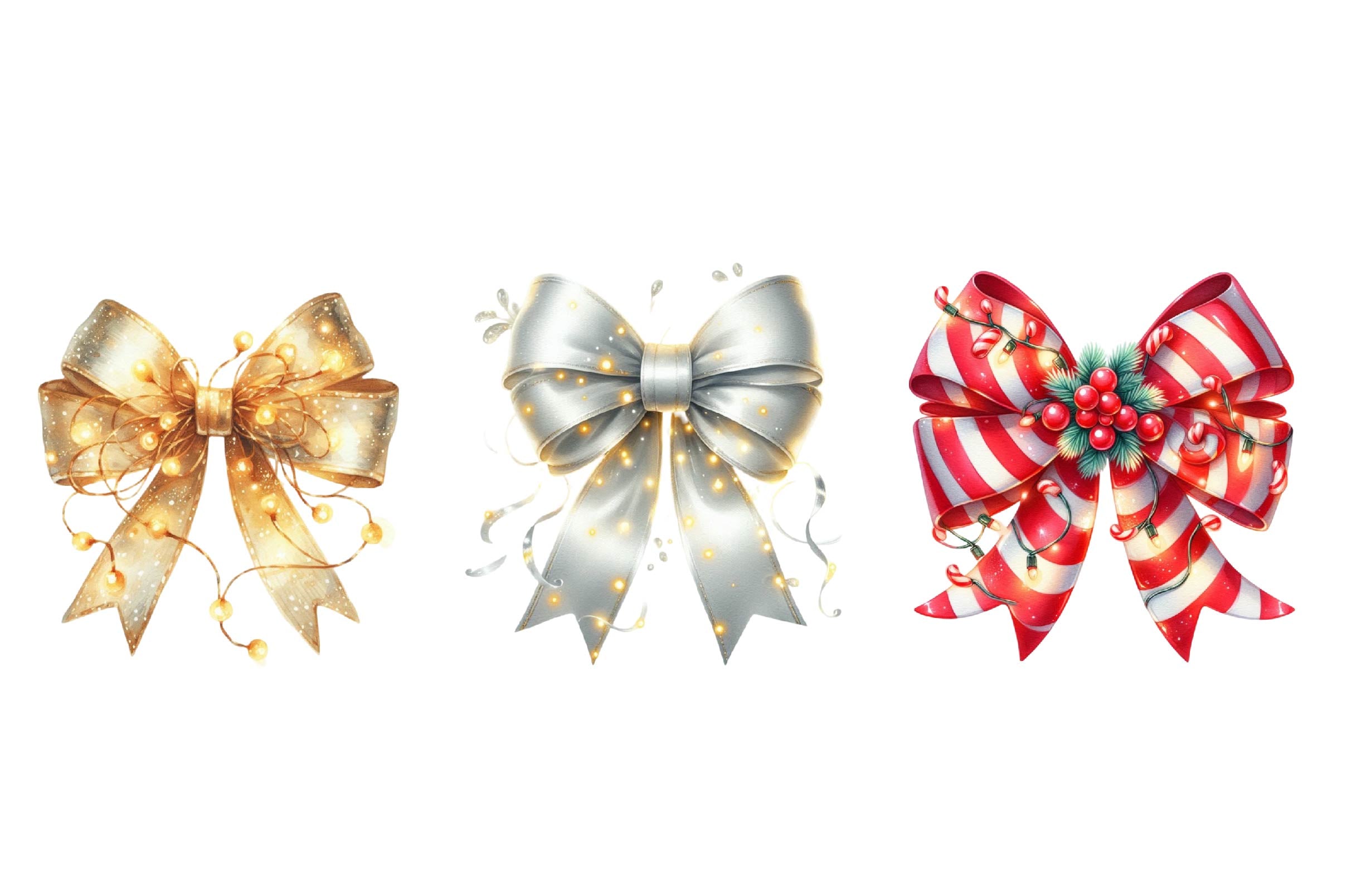 Christmas Bow Clipart Bundle - CraftNest - Digital Crafting and Art
