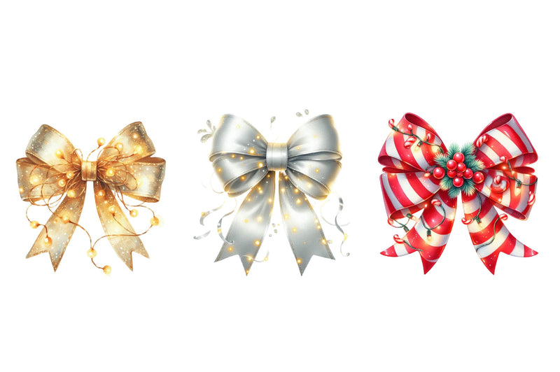 Christmas Bow Clipart Bundle - CraftNest - Digital Crafting and Art