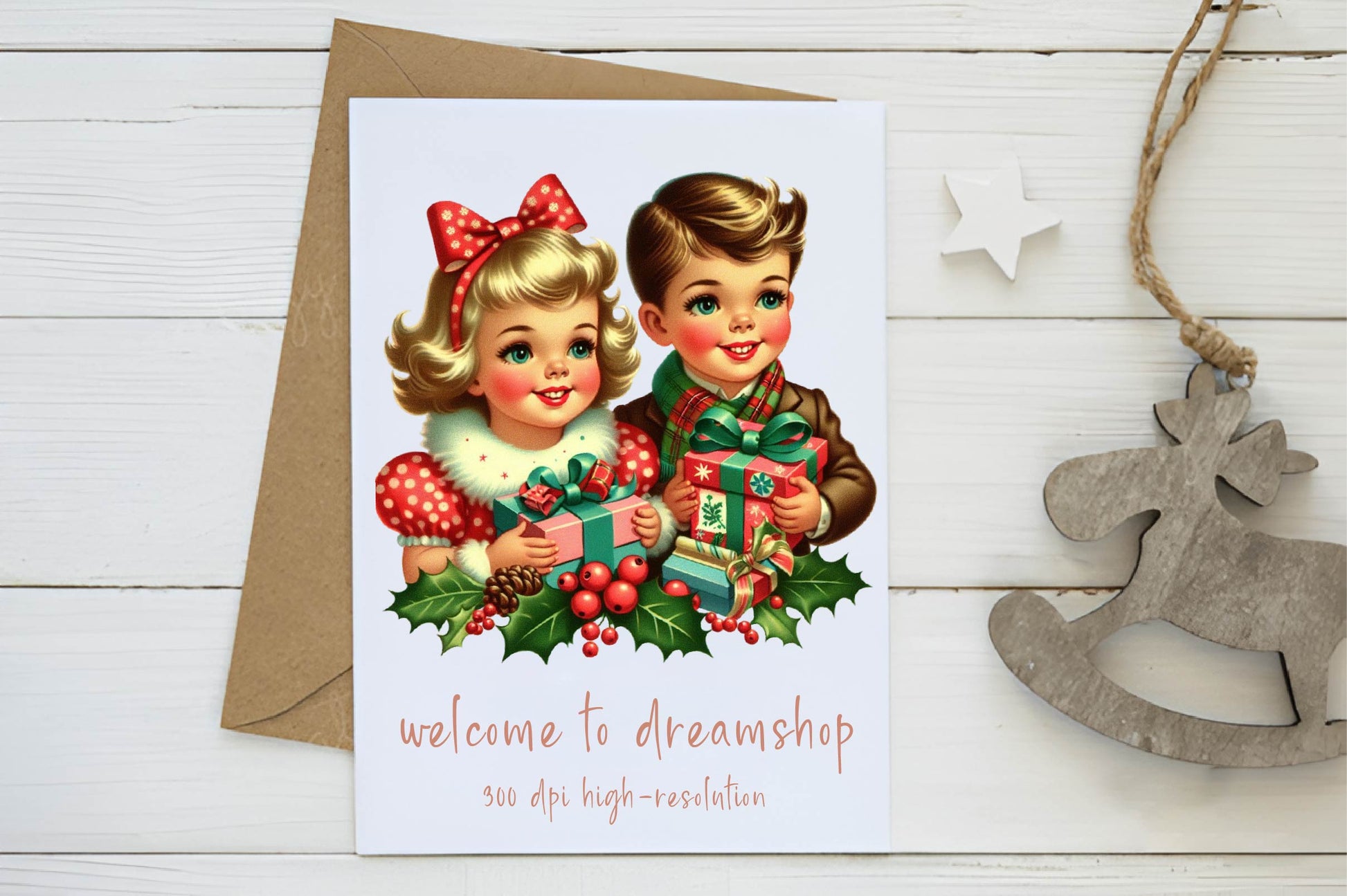 Vintage Christmas Kids Clipart Bundle - CraftNest - Digital Crafting and Art