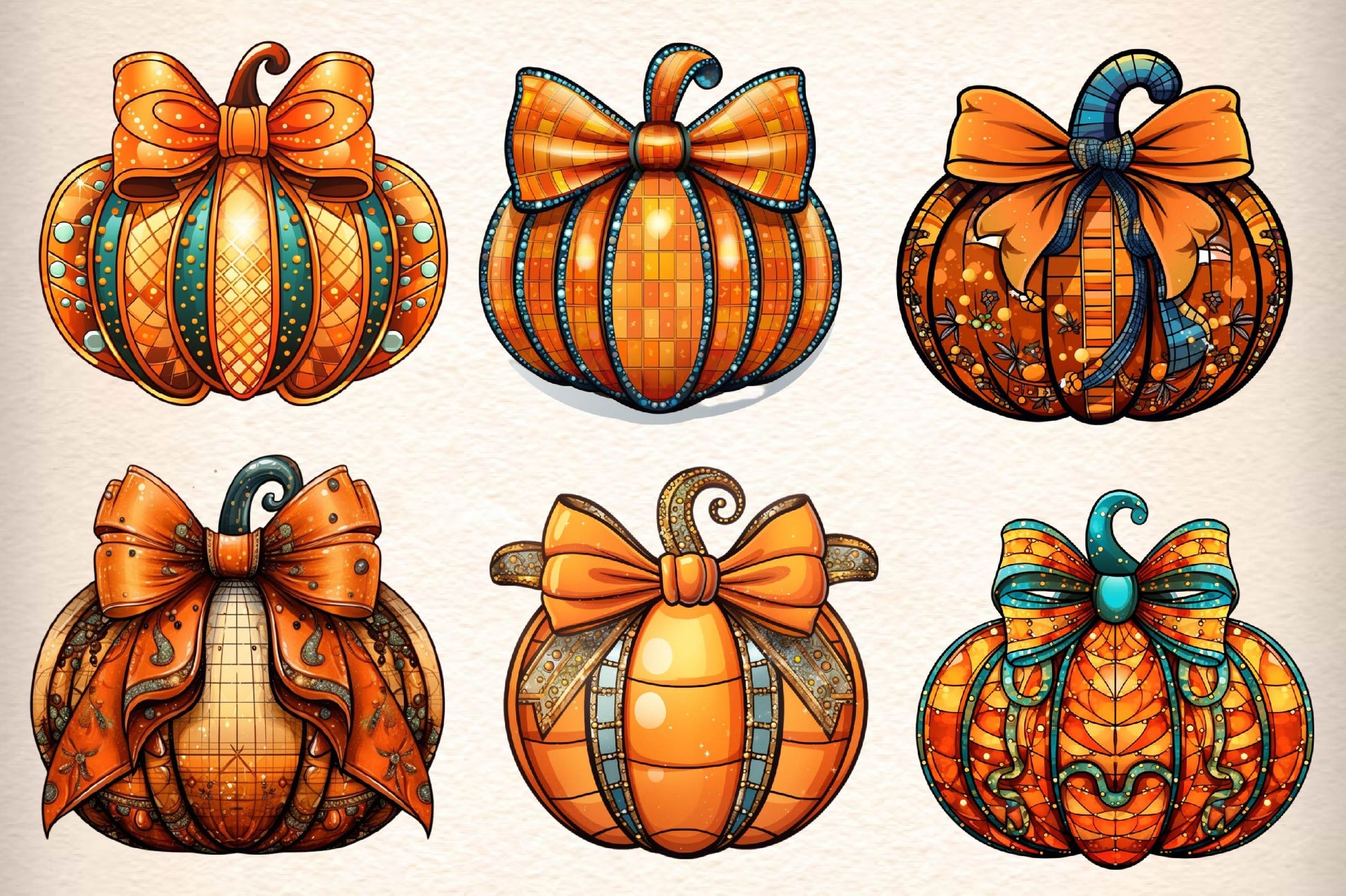Stained Glass Pumpkin Clipart Bundle - CraftNest - Digital Crafting and Art