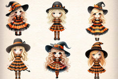 Whimsical Halloween Doll Clipart Bundle - CraftNest - Digital Crafting and Art