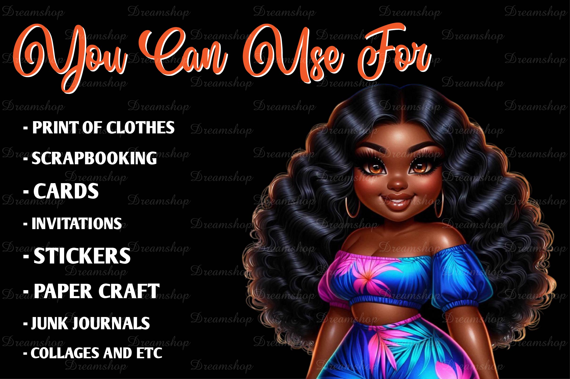 American Black Woman Clipart Bundle - CraftNest - Digital Crafting and Art