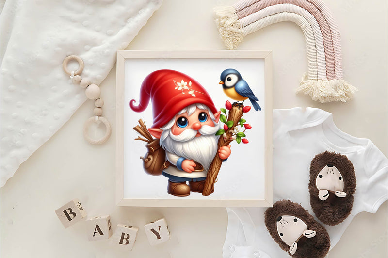 Gnome & Bird Clipart Bundle - CraftNest - Digital Crafting and Art