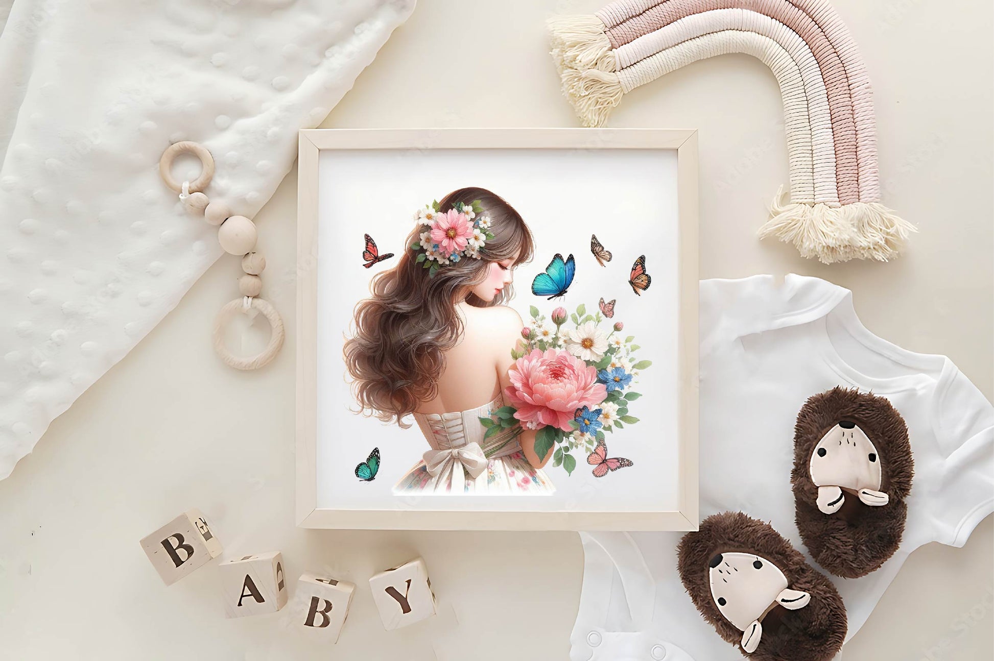 Woman Back Butterflies & Flowers Clipart Bundle - CraftNest - Digital Crafting and Art