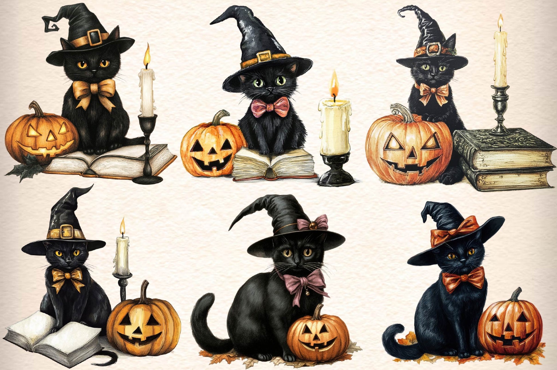 Halloween Black Cat Clipart Bundle 2 - CraftNest - Digital Crafting and Art