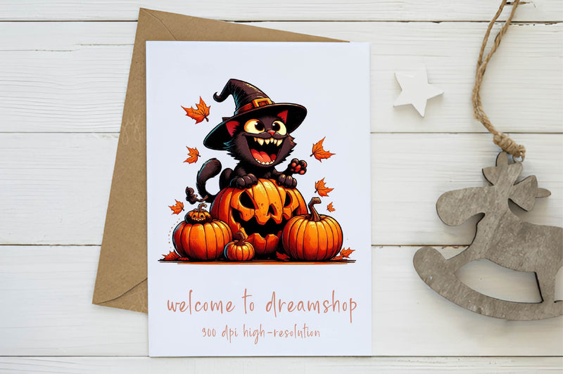 Halloween Black Cat Clipart Bundle 3 - CraftNest - Digital Crafting and Art