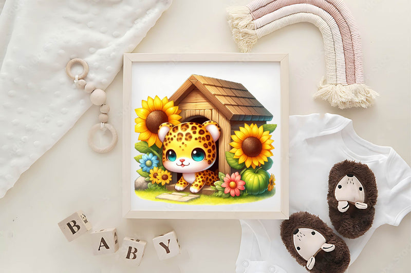 Leopards Kawaii Safari Clipart Bundle - CraftNest - Digital Crafting and Art