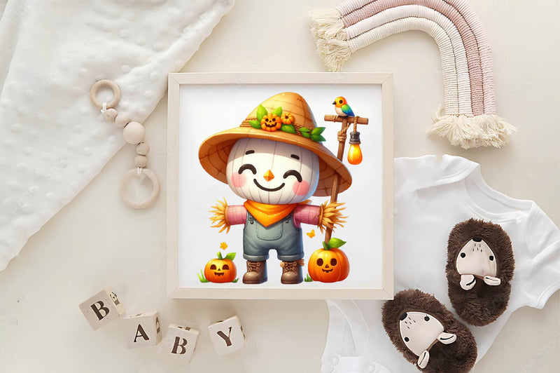 Cute Farm Scarecrow Clipart Bundle - CraftNest - Digital Crafting and Art