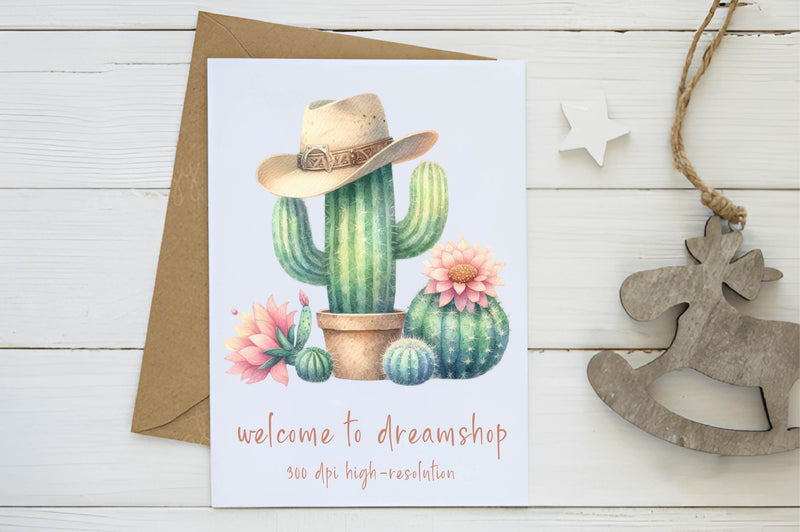 Pastel Western Cactus Clipart Bundle - CraftNest - Digital Crafting and Art