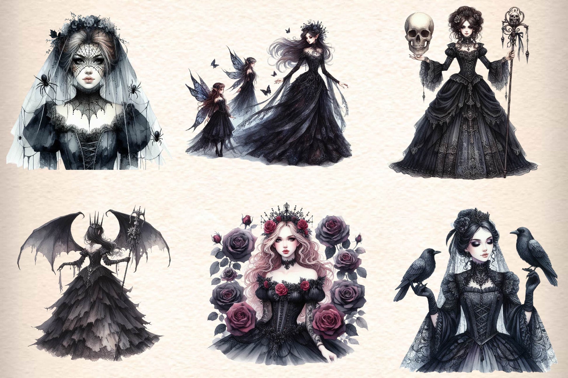 Gothic Princess Clipart Bundle - CraftNest - Digital Crafting and Art