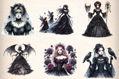 Gothic Princess Clipart Bundle - CraftNest - Digital Crafting and Art