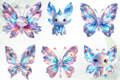 Crystal Butterflies Clipart Bundle - CraftNest - Digital Crafting and Art