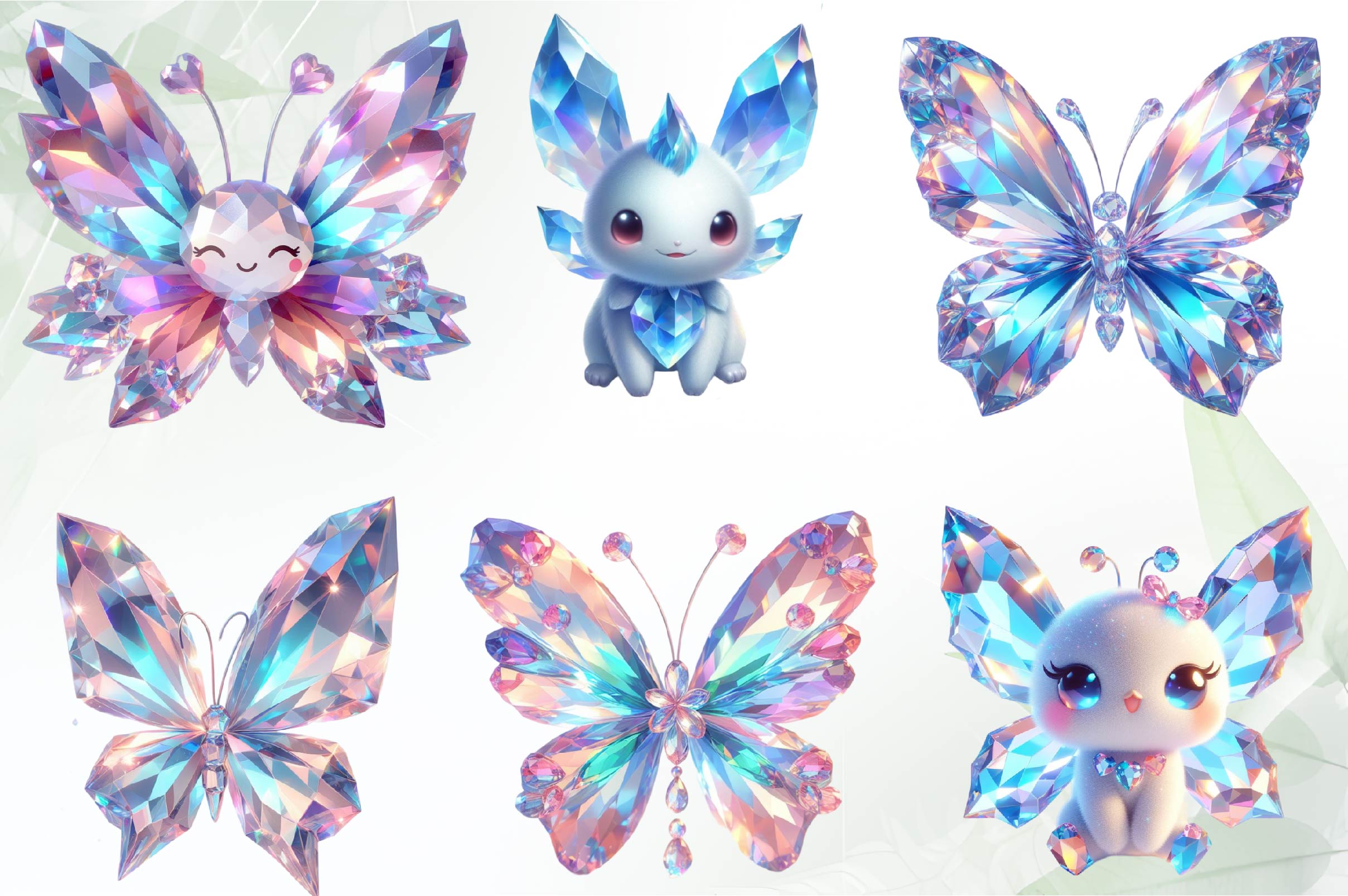 Crystal Butterflies Clipart Bundle - CraftNest - Digital Crafting and Art