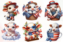 Patriotic Charolais Cow Clipart Bundle - CraftNest - Digital Crafting and Art