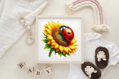 Sunflower & Ladybug Clipart Bundle - CraftNest - Digital Crafting and Art