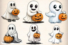 Halloween Ghost Clipart Bundle 1 - CraftNest - Digital Crafting and Art