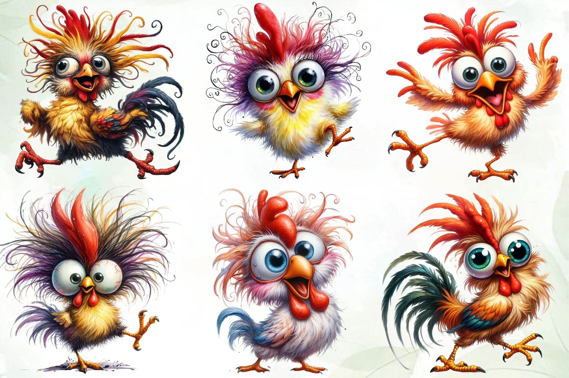 Funny Chicken Crazy Chicken Clipart Bundle - CraftNest - Digital Crafting and Art