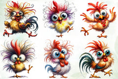 Funny Chicken Crazy Chicken Clipart Bundle - CraftNest - Digital Crafting and Art