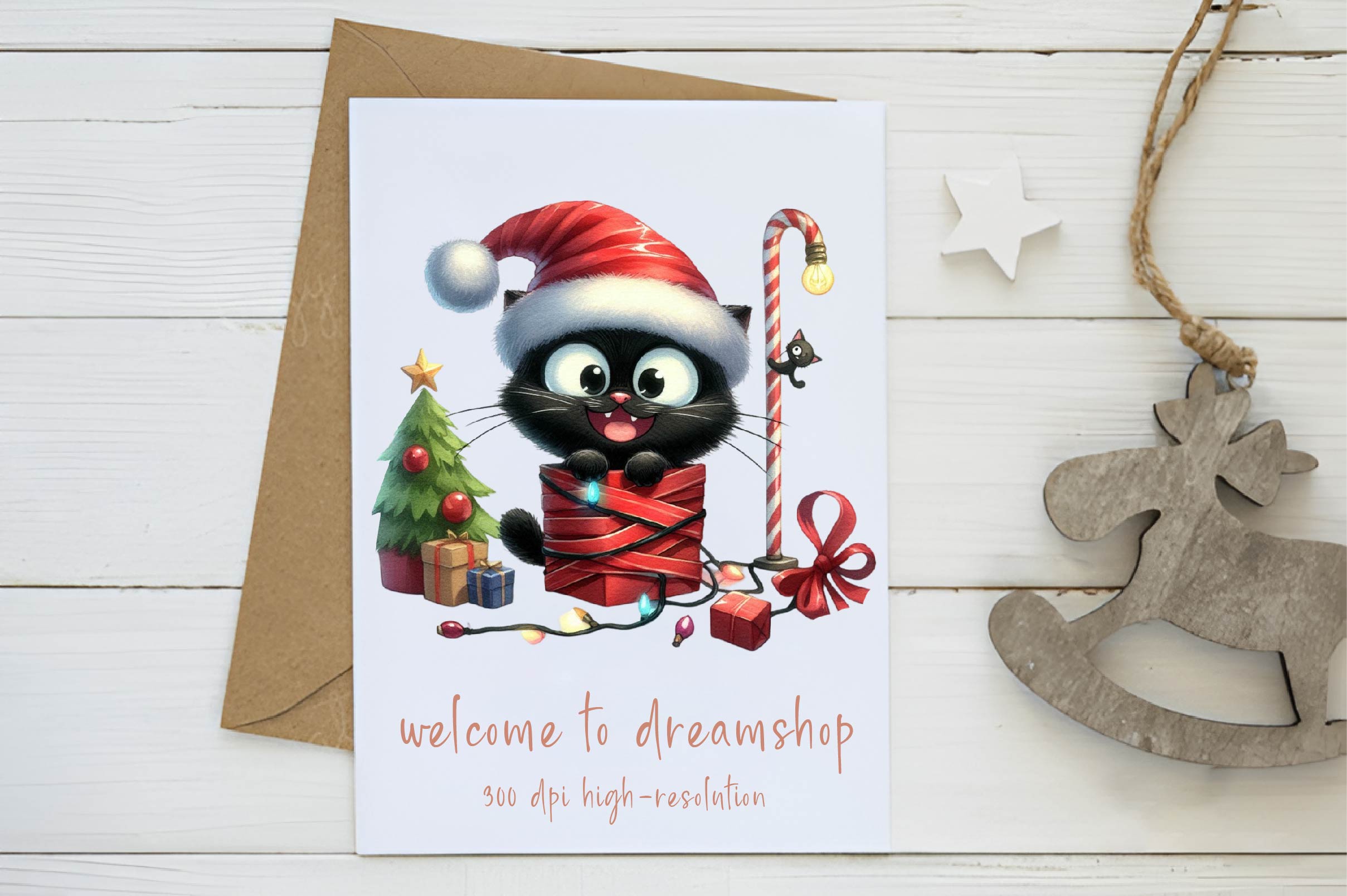 Funny Christmas Black Cat Clipart Bundle - CraftNest - Digital Crafting and Art