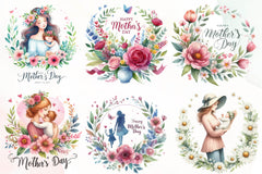 Happy Mother'S Day Floral Clipart Bundle - CraftNest - Digital Crafting and Art