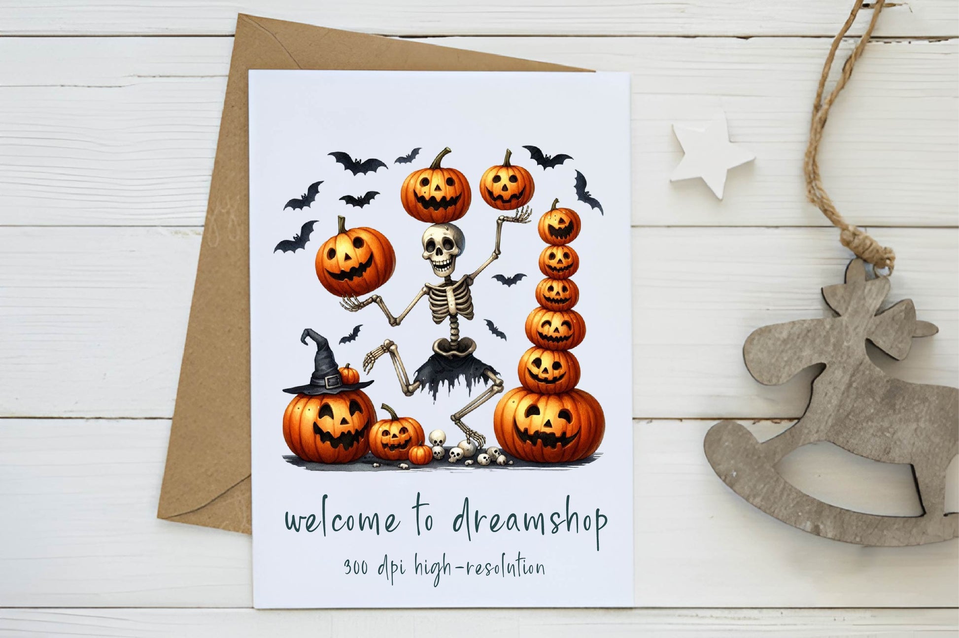 Funny Halloween Skeleton Pumpkin Clipart Bundle - CraftNest - Digital Crafting and Art