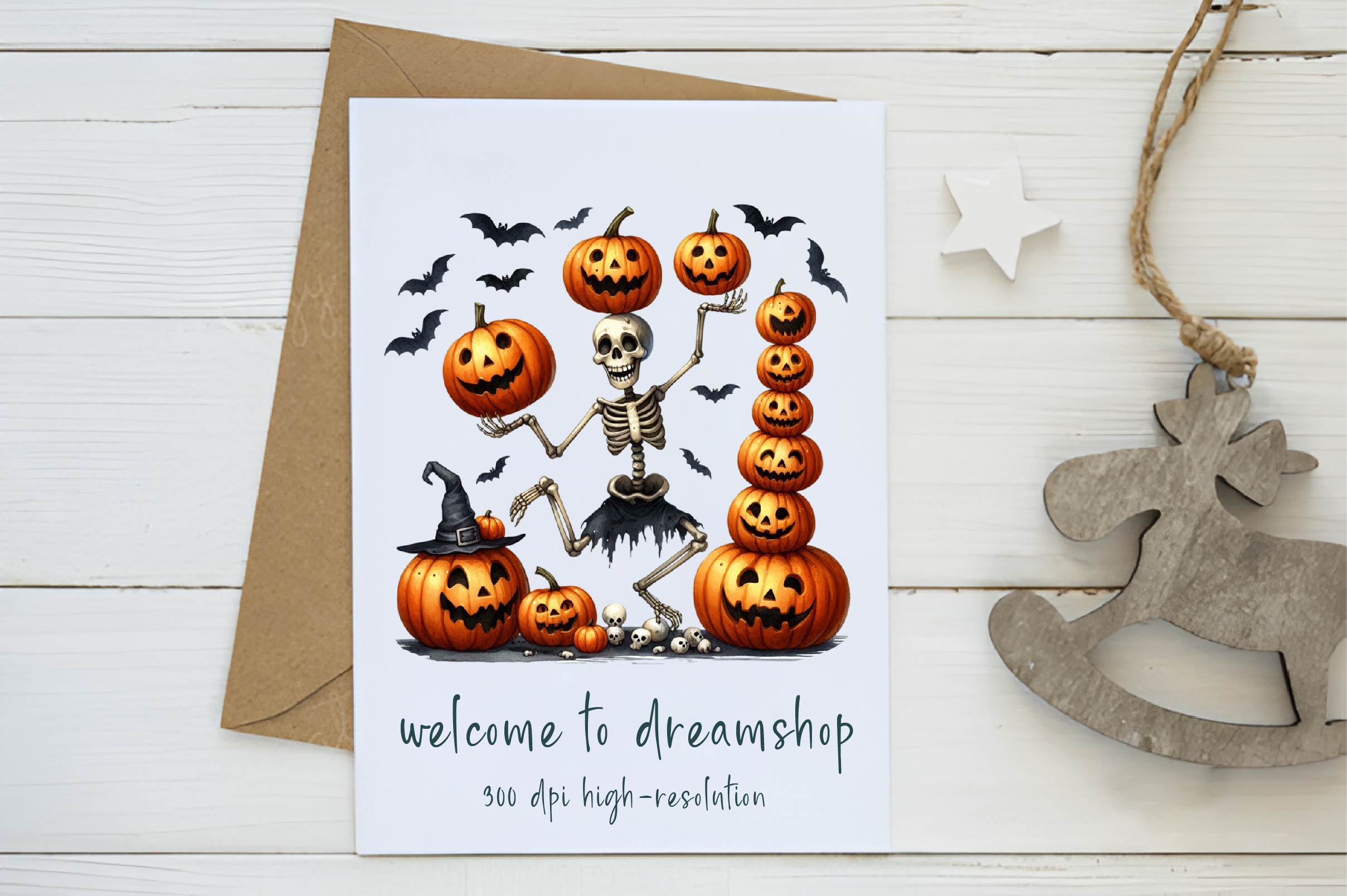 Funny Halloween Skeleton Pumpkin Clipart Bundle - CraftNest - Digital Crafting and Art