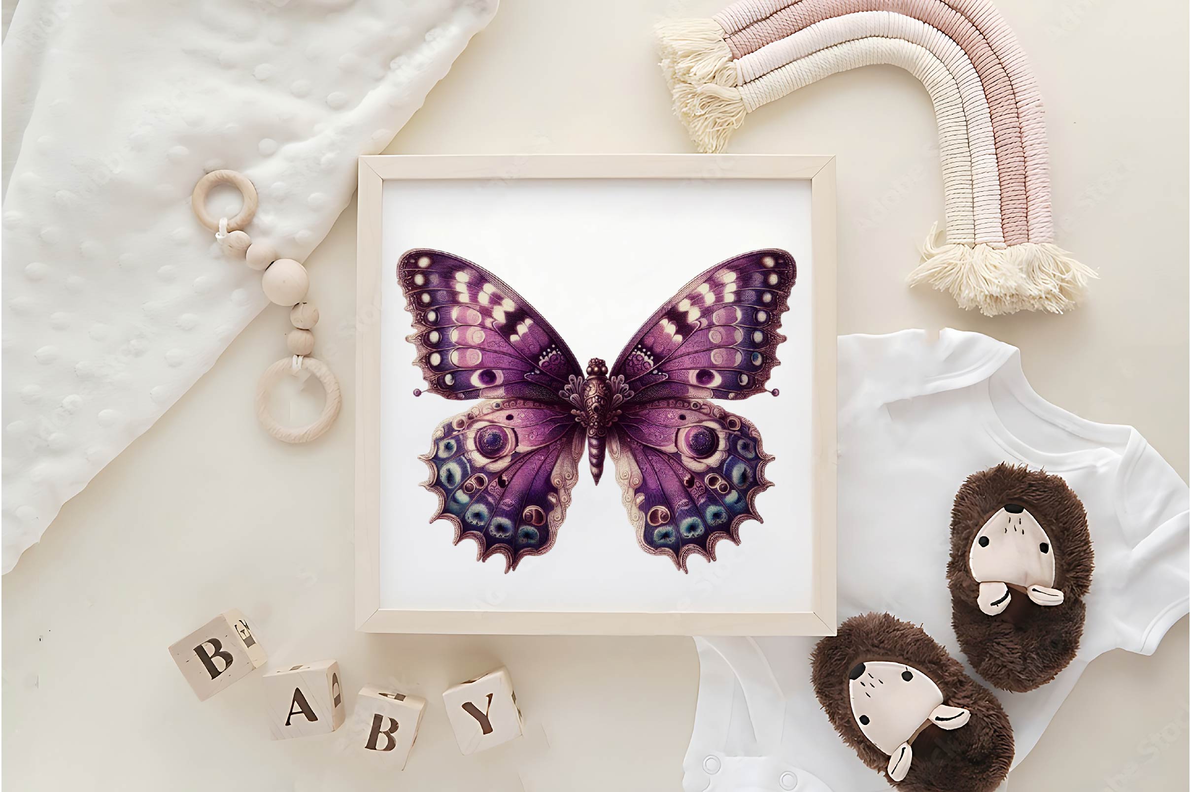 Vintage Purple Butterflies Clipart Bundle - CraftNest - Digital Crafting and Art