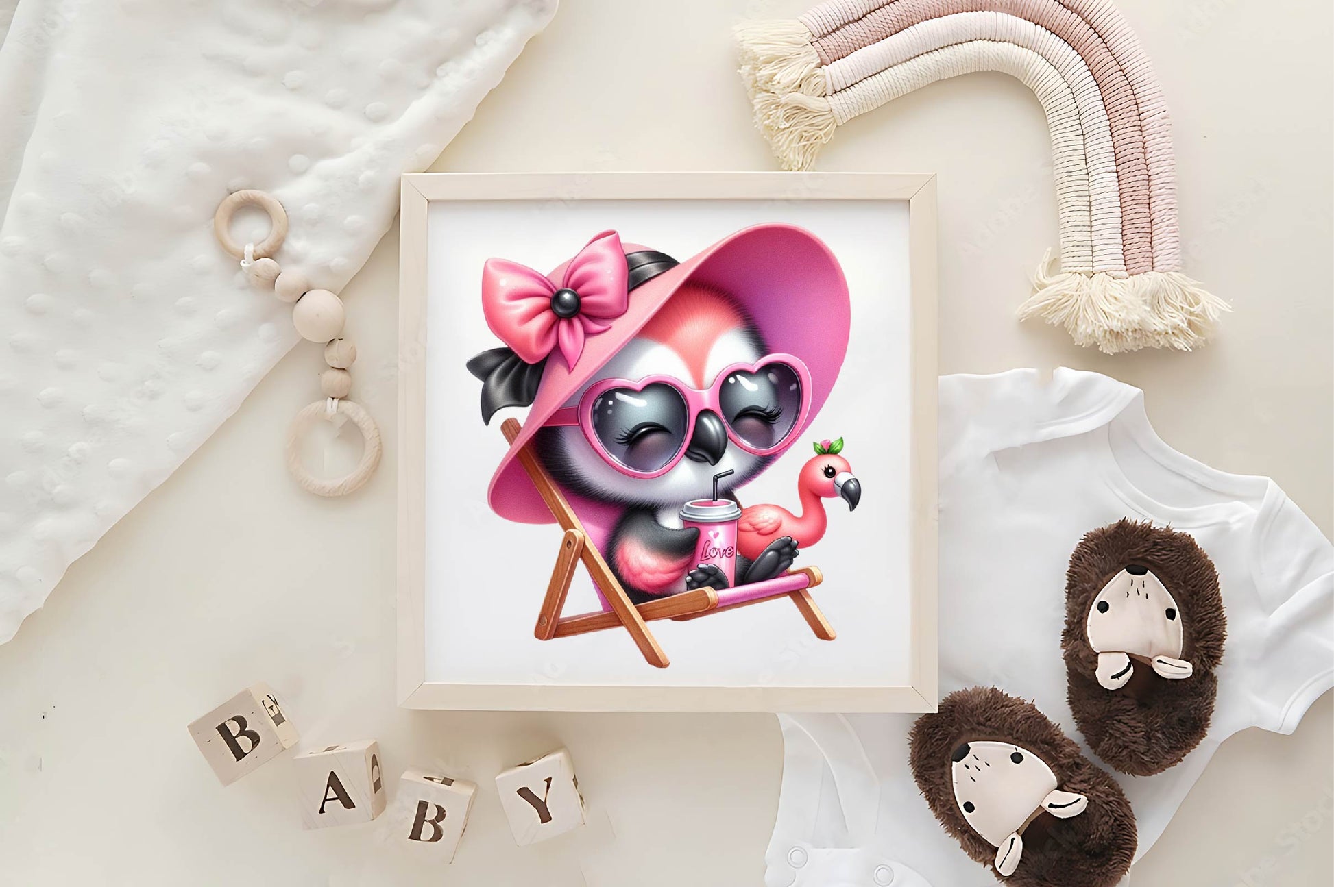 Chic Beach Flamingo Clipart Bundle - CraftNest - Digital Crafting and Art